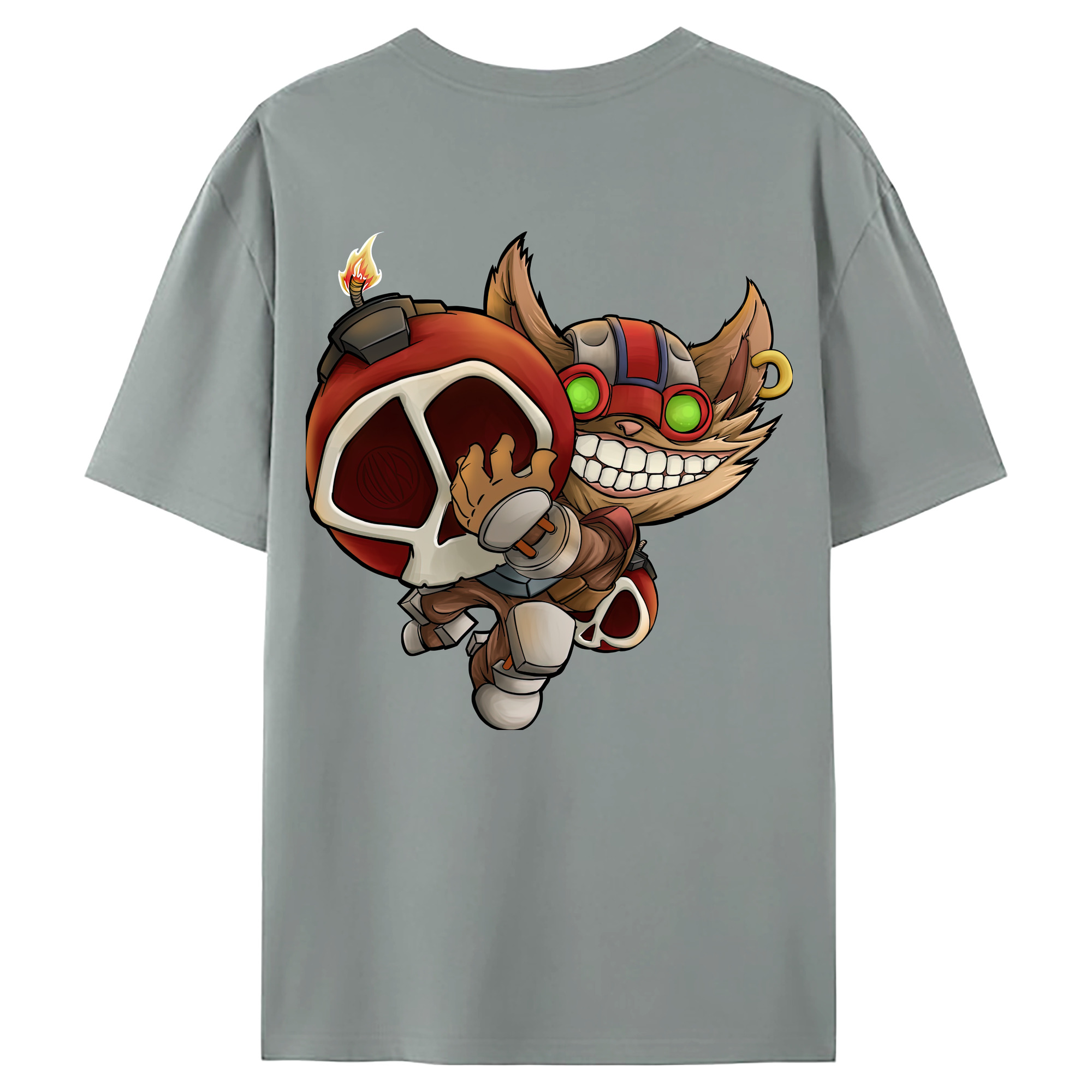 （画像用） リーグ・オブ・レジェンド League of Legends LOL 綿100％ メンズ半袖Tシャツ（バックプリント） 通気性